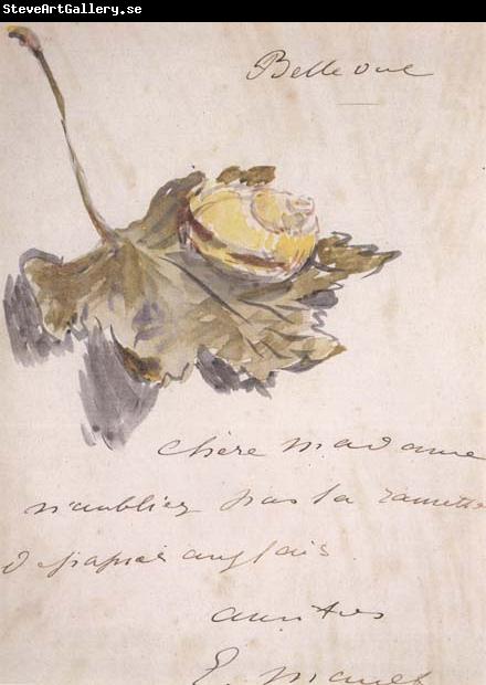 Edouard Manet Lettre avec un escargot sur une feuille (mk40)